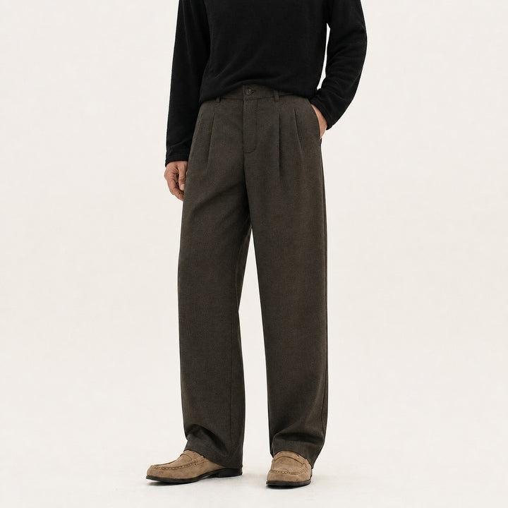 Men's wide pleated trousers made of wool blend with wide leg Mune Fashion