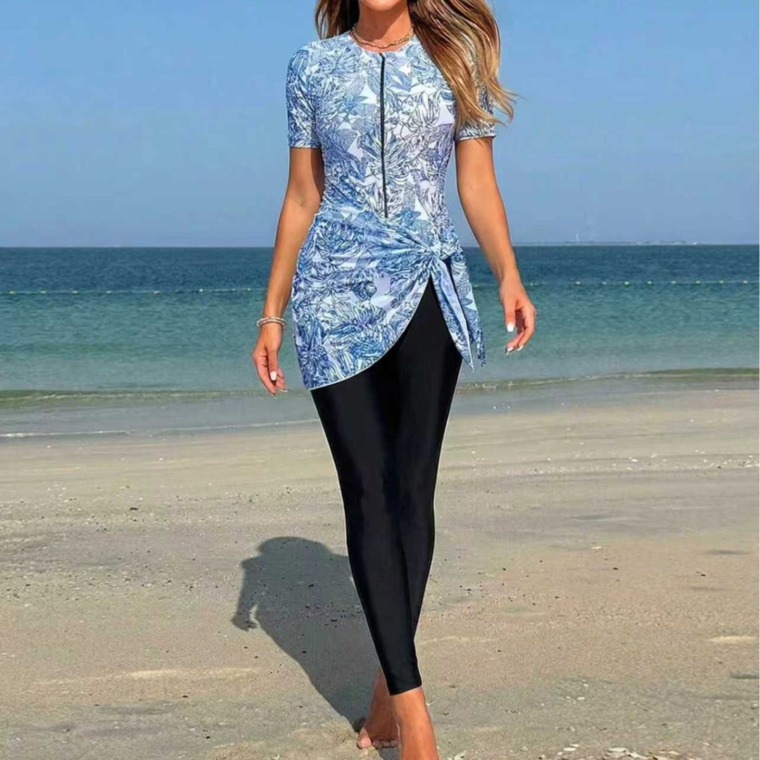 Ladies' sporty surf suit with asymmetric cut and wrap detail Mune Fashion