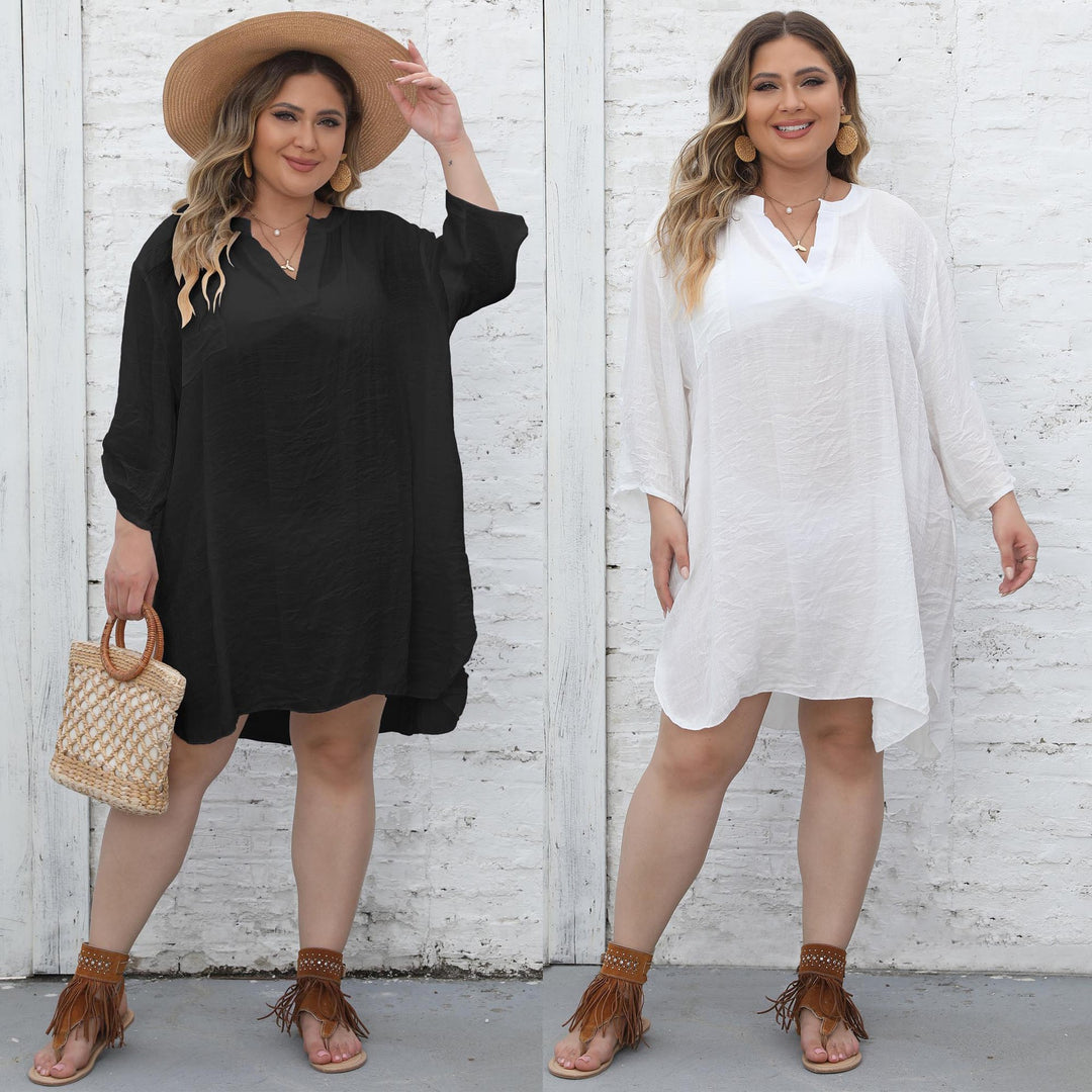 Ladies casual beach dress with side slit Mune Fashion