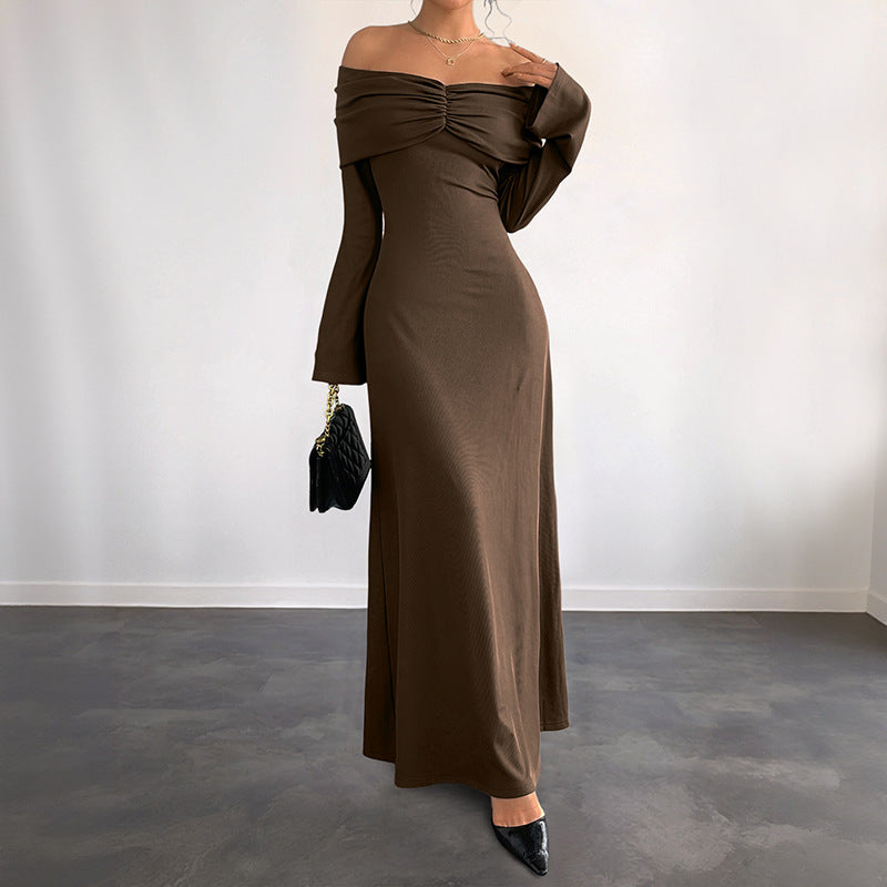 Women's Elegant Off-Shoulder Maxi Dress Mune Fashion