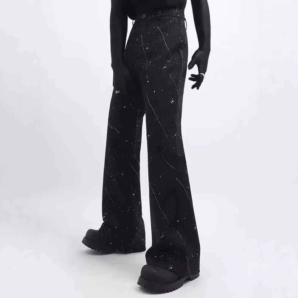 Men's Wide-Cut Jeans with Abstract Pattern Mune Fashion