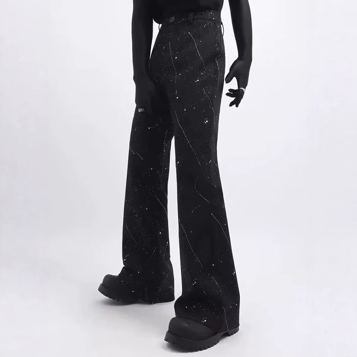 Men's Wide-Cut Jeans with Abstract Pattern Mune Fashion