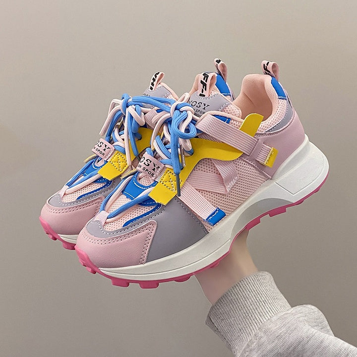Women Chunky Plateau Sneaker with breathable mesh and mounted straps Mune Fashion