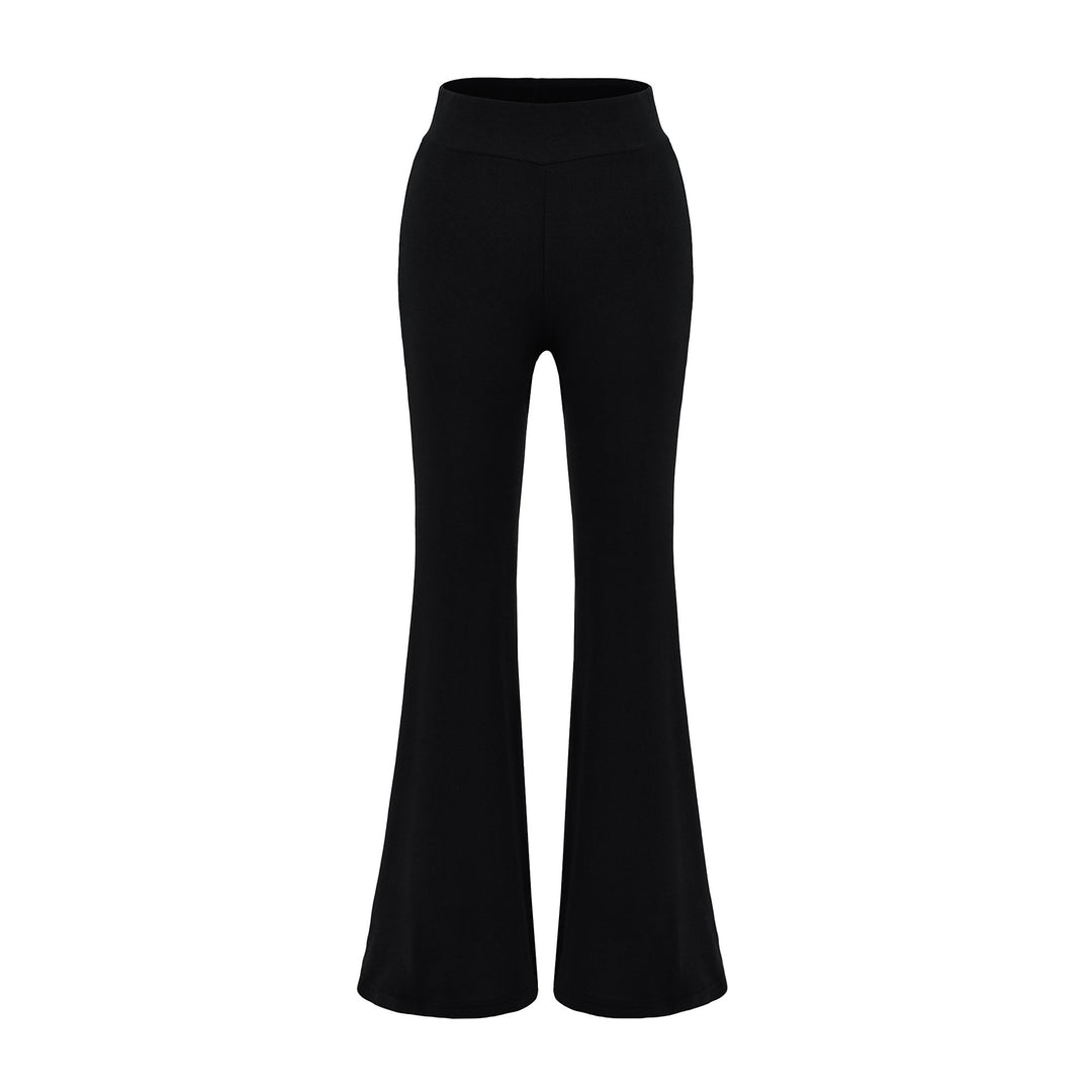 Women's High-Waisted Flared Jersey Leggings with Flared Hem
