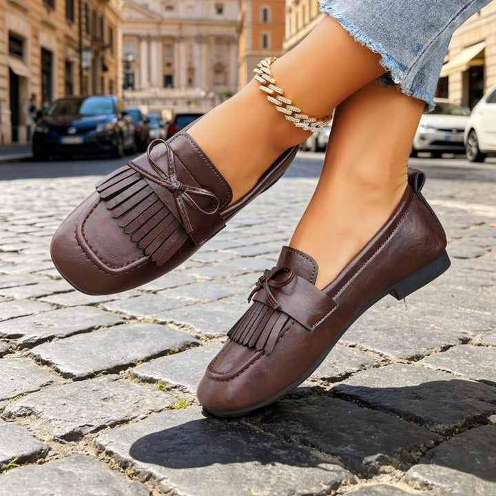 Ladies Comfortable Moccasins with Fringe Detail Mune Fashion