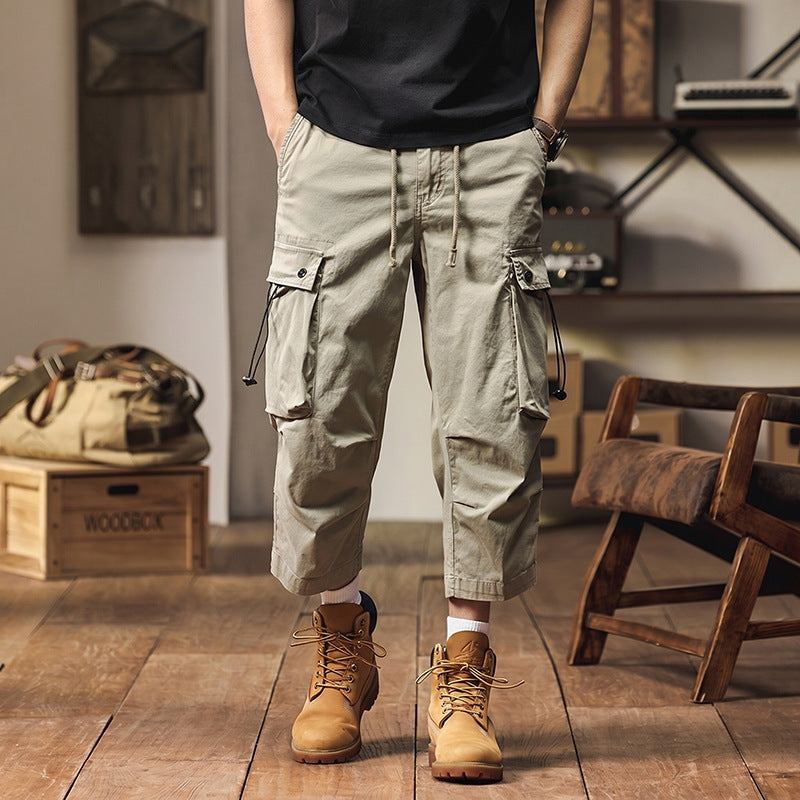 Herren 3/4-Trekking-Cargohose mit elastischem Bund, Tunnelzug und variabler Taschenorganisation Mune Fashion