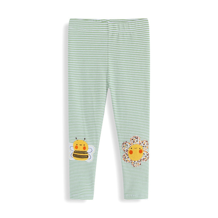 Girl leggings with cheerful bee and flower motif Mune Fashion