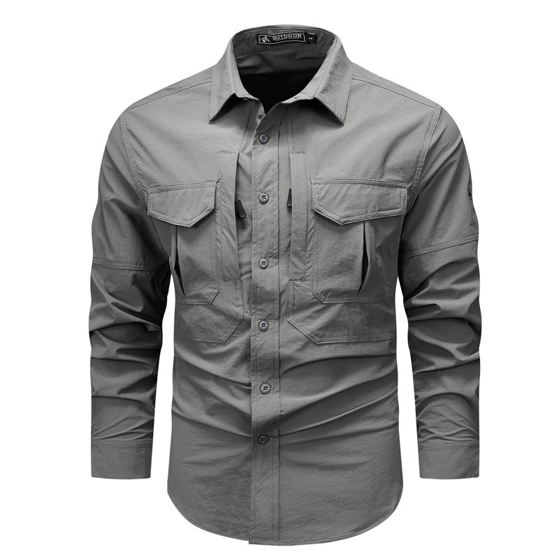Men's structured overshirt made from breathable ripstop with two flap chest pockets Mune Fashion