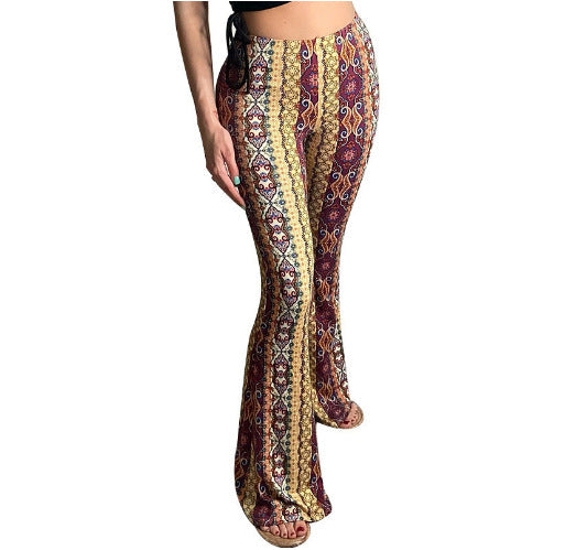 Women's flared floral print high waist trousers Mune Fashion
