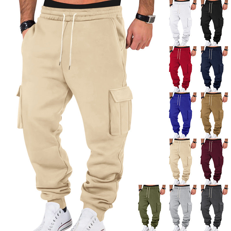 Men's Cargo Jogging Pants with Drawstring, Side Pockets, and Elastic Cuffs Mune Fashion