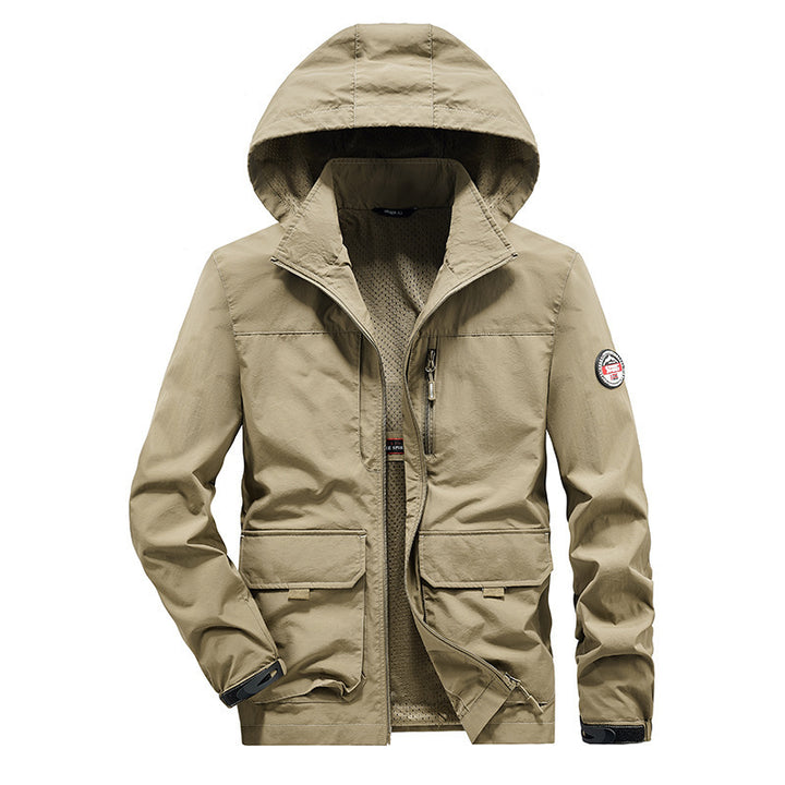 Men's Ultra-Light Hooded Field Jacket with Mesh Lining and Multiple Pockets Mune Fashion
