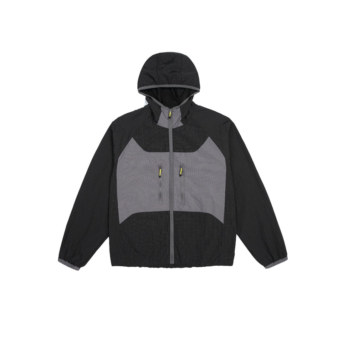 Unisex Light Hooded Windbreaker with Ripstop Material, Colourblock Inserts and Front Pockets Mune Fashion