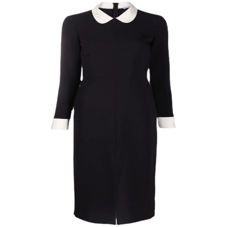 Women's midi dress with Peter Pan collar, tailored fit and long sleeves Mune Fashion