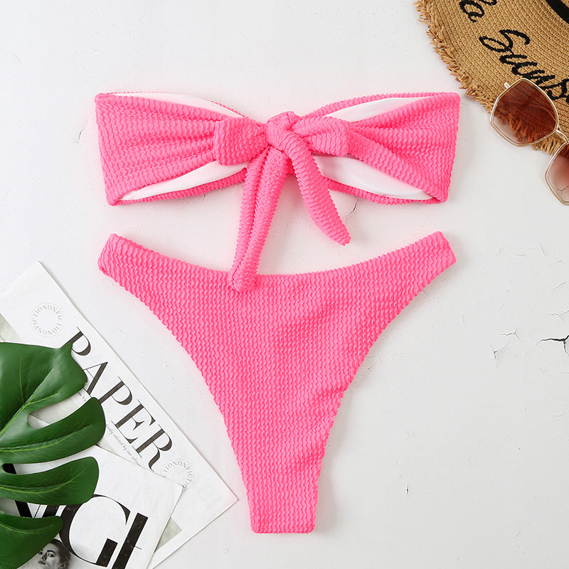 Women's bikini with elegant bandeau top and minimalist slip Mune Fashion