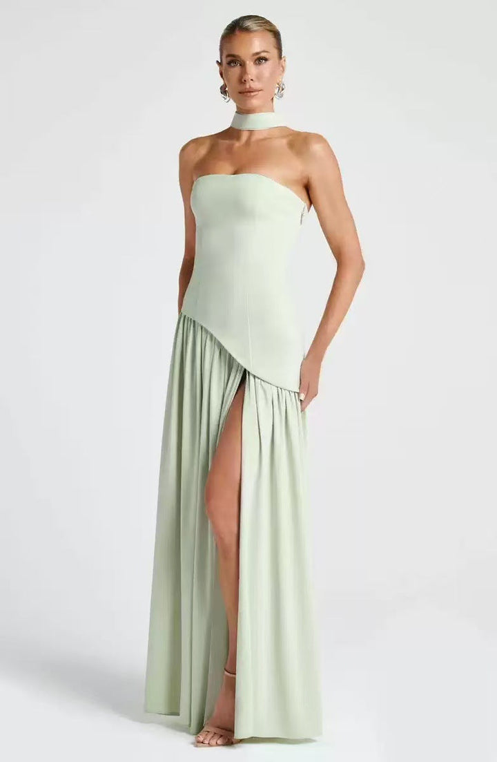 Women's maxi dress with fitted top and flared skirt Mune Fashion