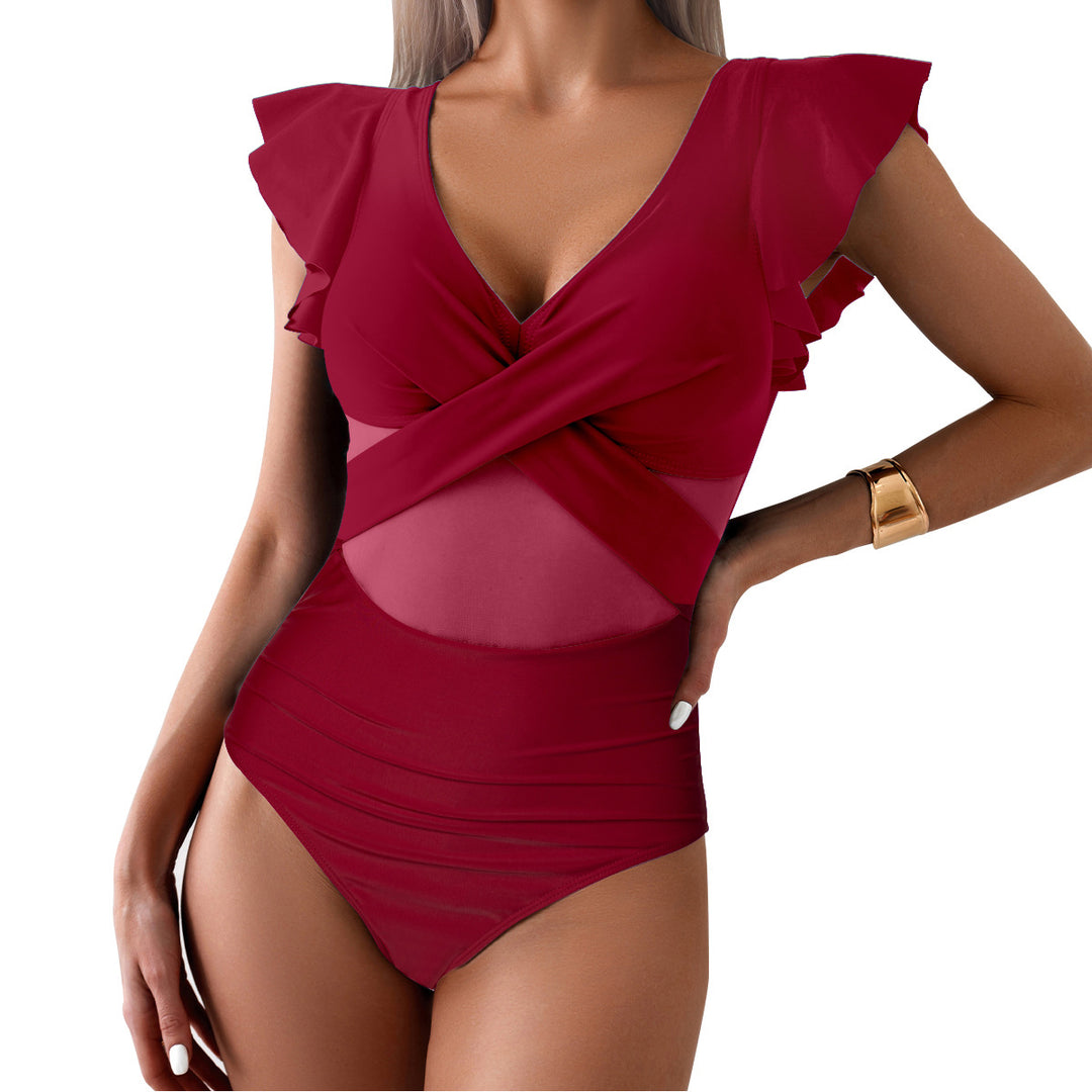 Women Elegant One-Piece Swimsuit with Playful Ruffles Mune Fashion