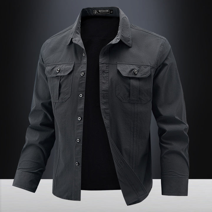 Men's Casual Shirt Jacket with Chest Pockets Mune Fashion
