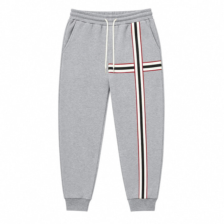 Men's joggers with contrasting side and cross stripes Mune Fashion