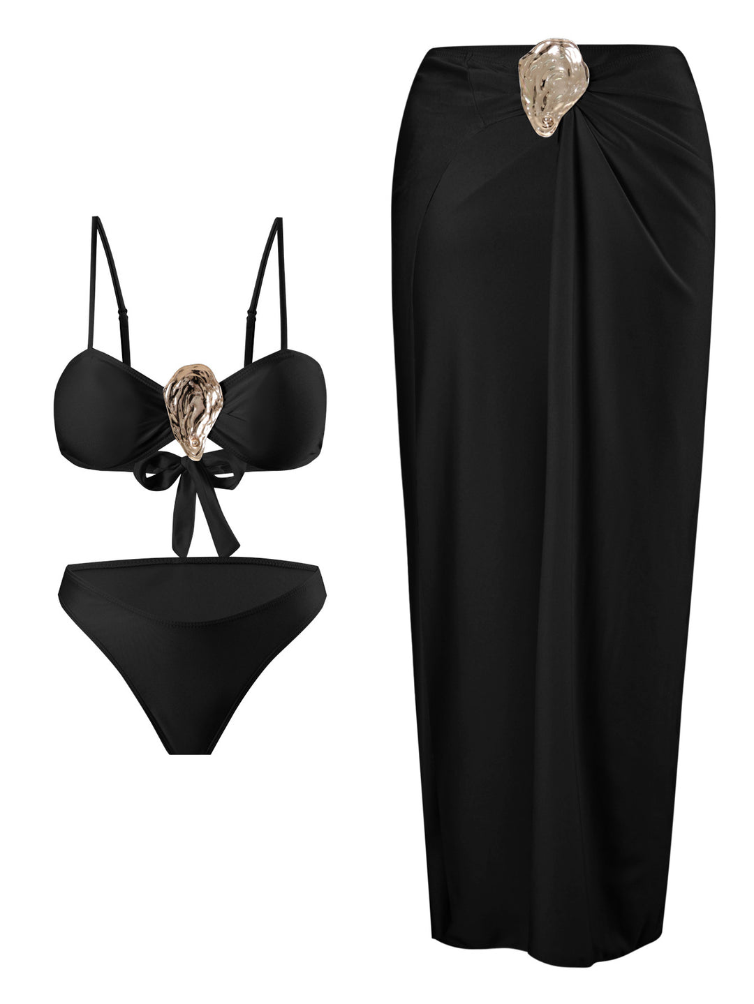 Ladies Bikini Set with elegant wrap skirt Mune Fashion