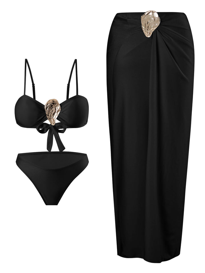 Ladies Bikini Set with elegant wrap skirt Mune Fashion