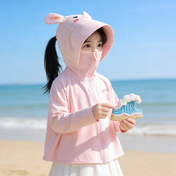 Unisex nan lightweight UV protection sun jacket with hood and thumb hole for children Mune Fashion