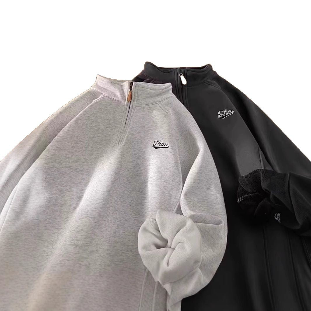 Ladies Urban Fleece Pullover with Stand-up Collar Mune Fashion