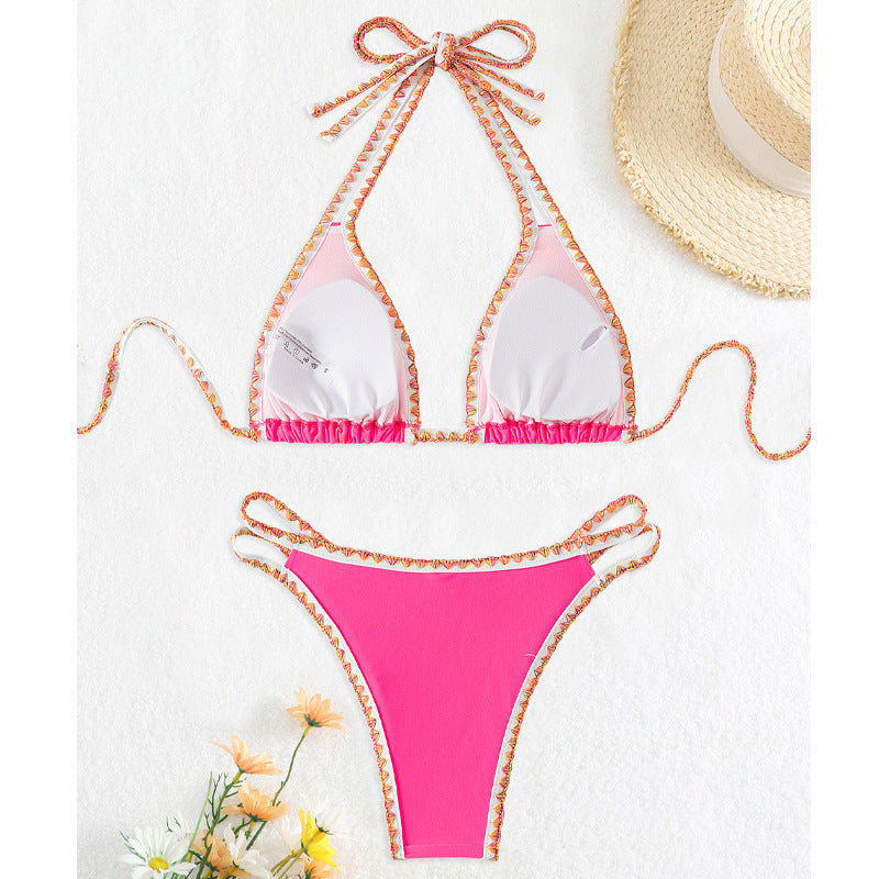 Women Triangle Bikini with decorative straps Mune Fashion