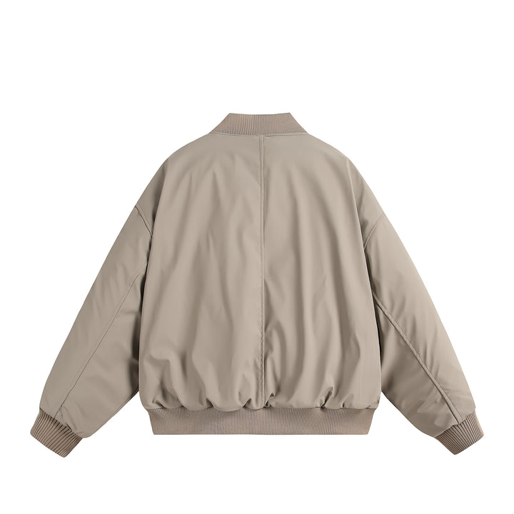 Unisex Short Cut Oversized Puffer Jacket with Utility Arm Pocket and Ribbed Cuffs Mune Fashion