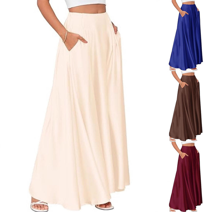 Ladies max skirt with pockets and figure-hugging high waistband made of flowing chiffon Mune Fashion