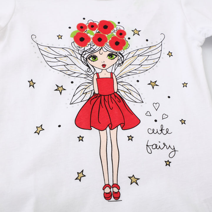 Girls Long Sleeve Shirt with Cute Fairy Motif Mune Fashion
