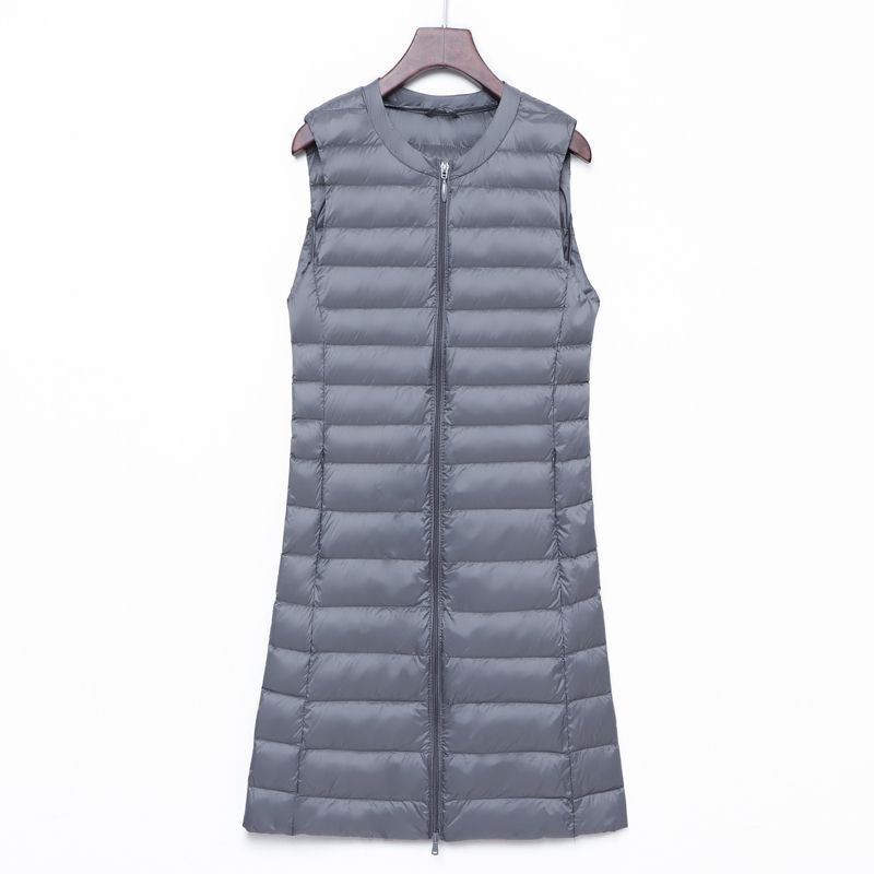 Ladies Long Quilted Thermal Vest with A-Line Silhouette Mune Fashion