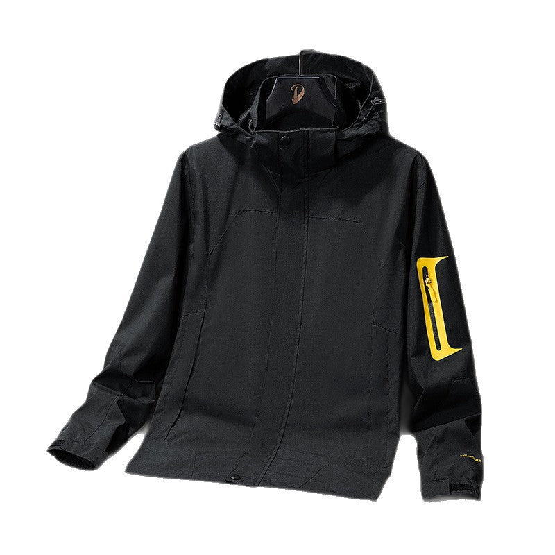 Men's Technical Softshell Outdoor Jacket with Hood Water Repellent Membrane and Arm Pocket Mune Fashion