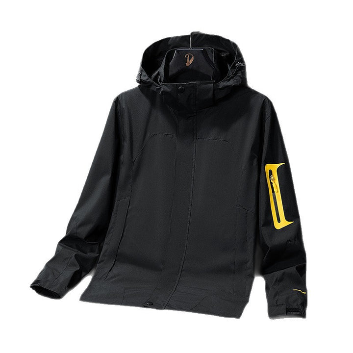 Men's Technical Softshell Outdoor Jacket with Hood Water Repellent Membrane and Arm Pocket Mune Fashion