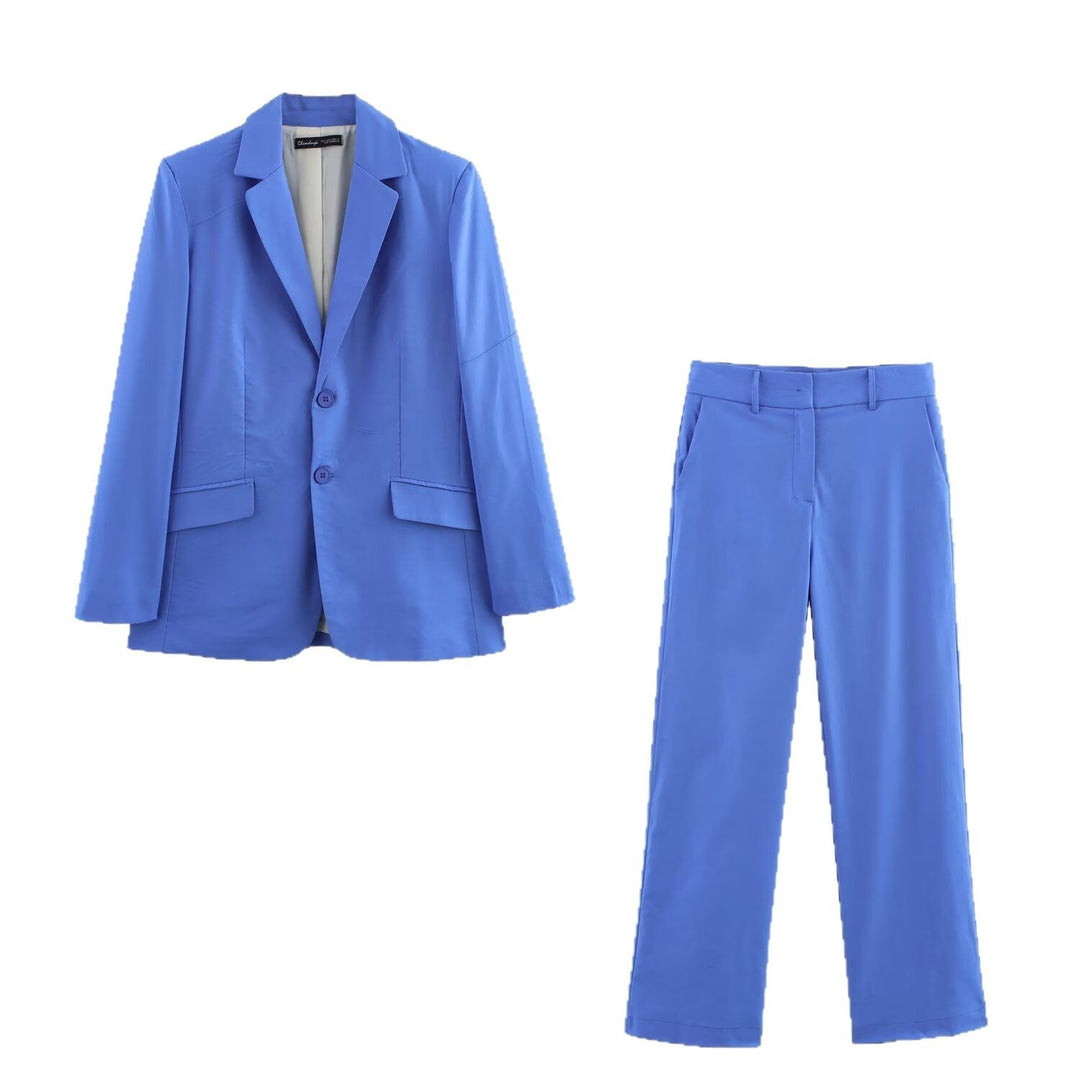 Women's Oversized Single-Breasted Blazer with Notch Lapels, Two Buttons and Flap Pockets Mune Fashion