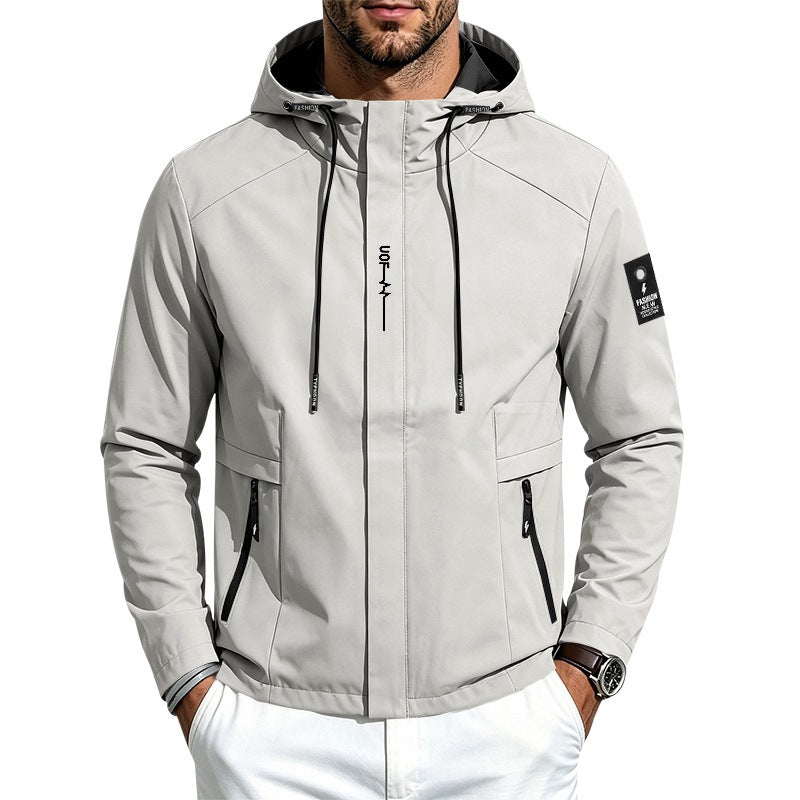 Men's Waterproof Softshell Jacket with Hood and Zipper Pockets Mune Fashion