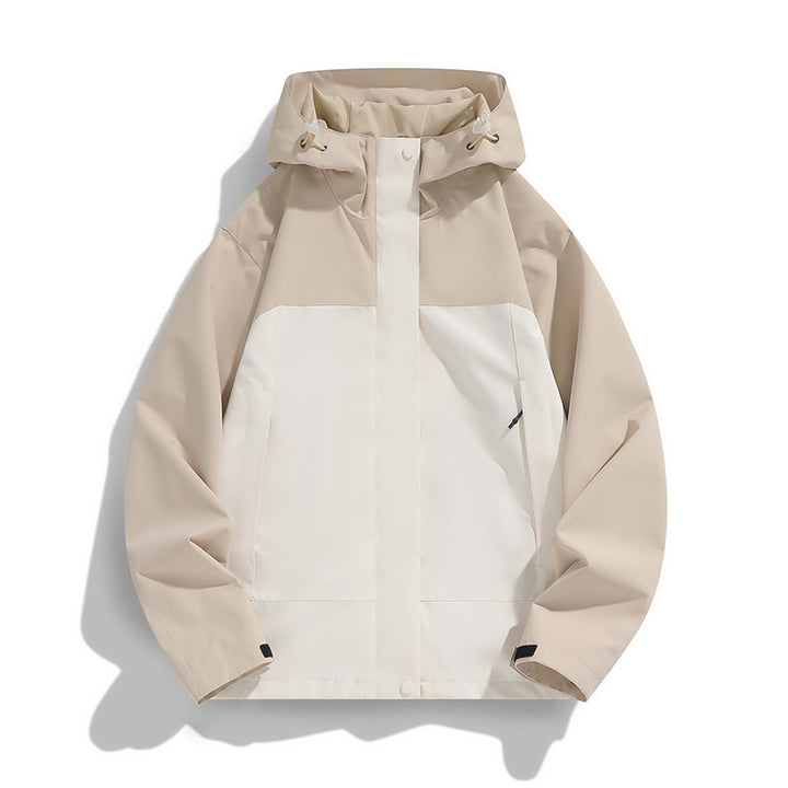 Men's Two-Tone Softshell Field Jacket with Hood, Windproof Outer Material and Minimalist Side Pockets Mune Fashion