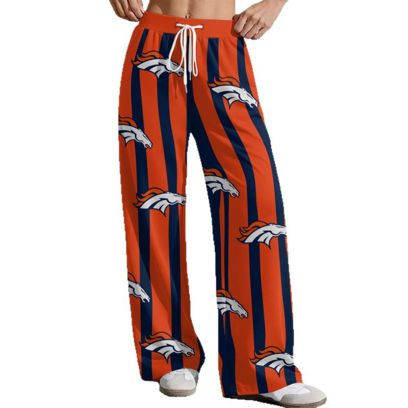 Women's Casual Sports Pants with Extra Large Logo Mune Fashion