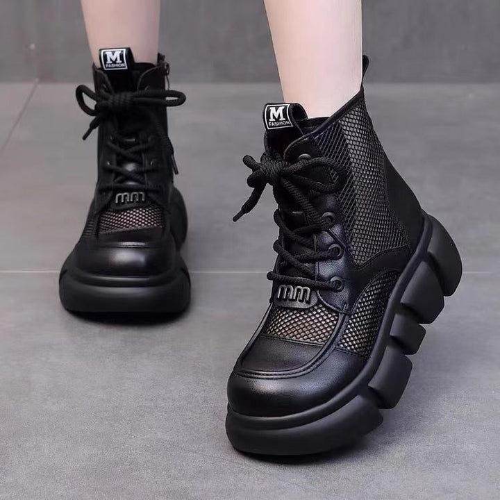 Women’s Sporty High-Top Sneakers with Breathable Mesh and Chunky Sole Mune Fashion