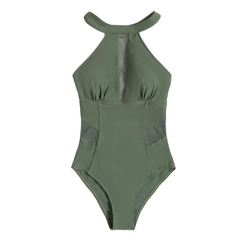 Women One-Piece Swimsuit with Breathable Mesh Elements Mune Fashion