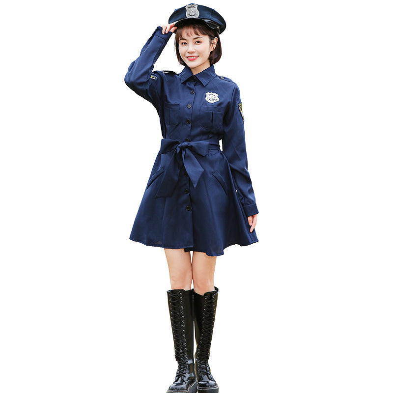 Girl Police Costume with Skirt and Shirt Mune Fashion