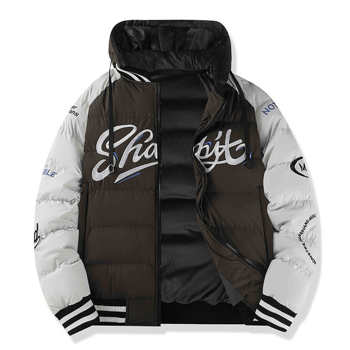 Men's sporty quilted jacket with high collar and reflective details Mune Fashion