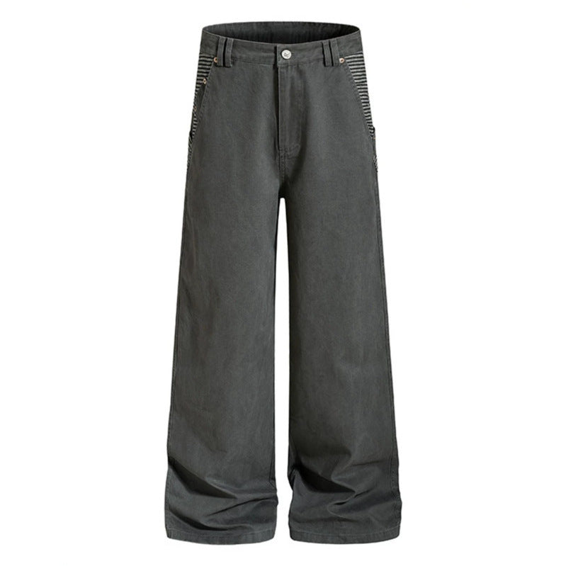 Women's Wide High-Waist Culotte Jeans in Palazzo Cut with Contrasting Pockets Mune Fashion