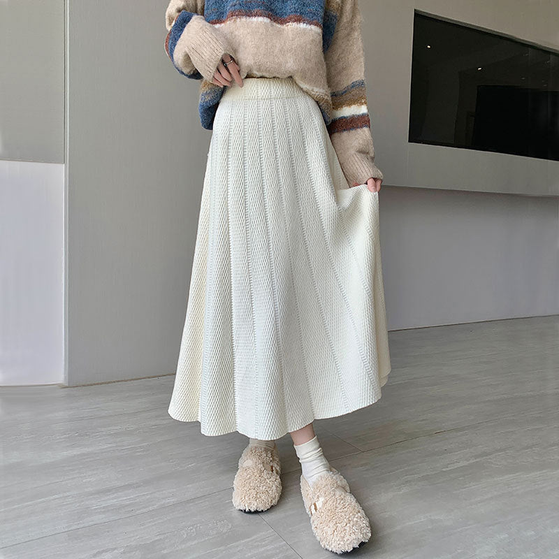 Women Wide Cut Knit Skirt Mune Fashion