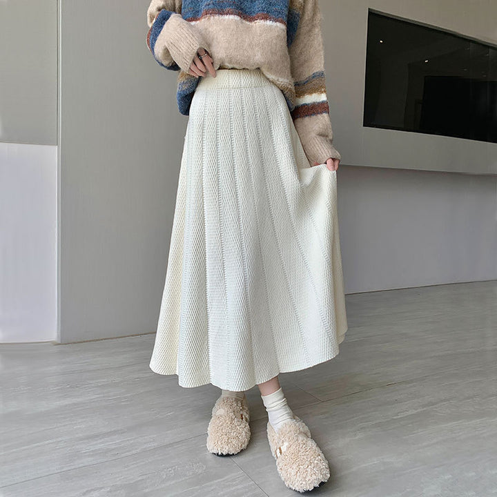 Women Wide Cut Knit Skirt Mune Fashion