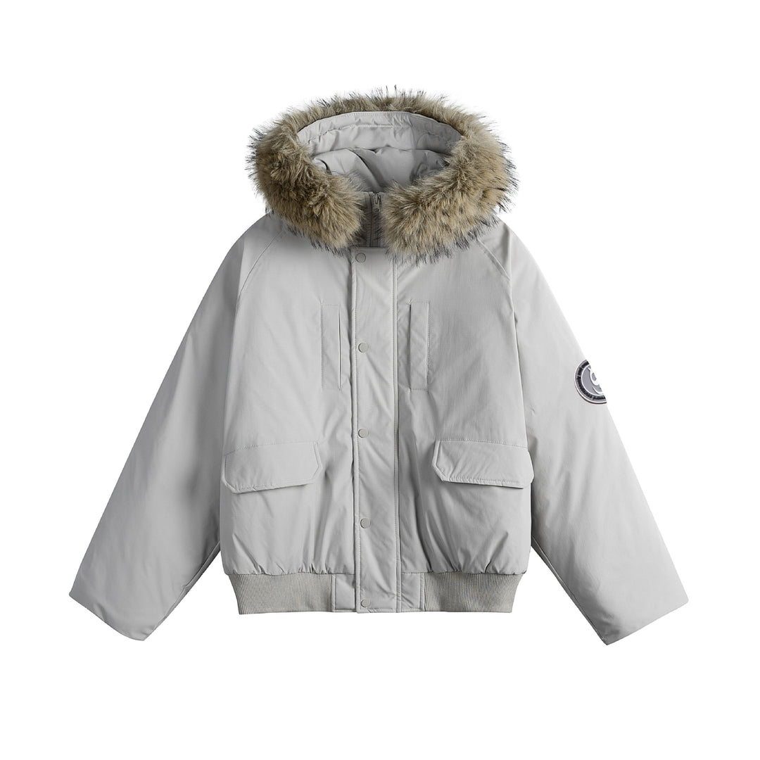 Men's short parka bomber with faux fur-lined hood and robust thermal insulation Mune Fashion