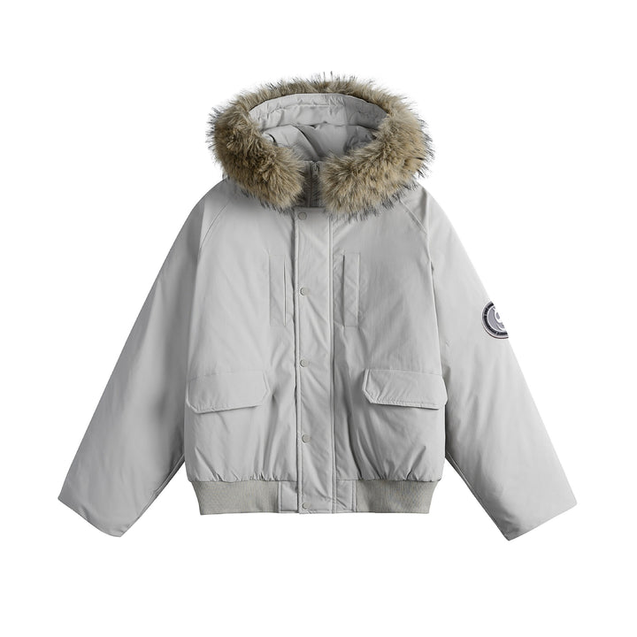 Men's short parka bomber with faux fur-lined hood and robust thermal insulation Mune Fashion