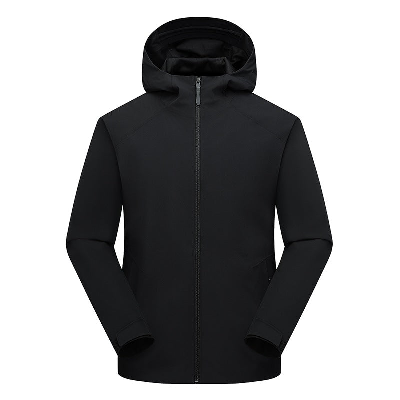 Men's water-repellent softshell outdoor jacket with hood, welded seams & minimalist zipper Mune Fashion