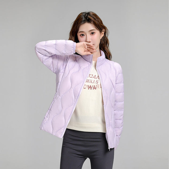 Women's Lightweight Quilted Hooded Jacket with Diamond Quilting and Thermal Insulation Mune Fashion