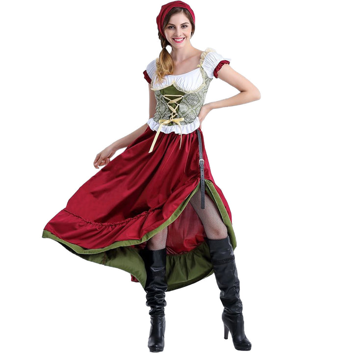 Ladies' authentic Oktoberfest Madl costume with laced corset wide trumpet sleeves Mune Fashion