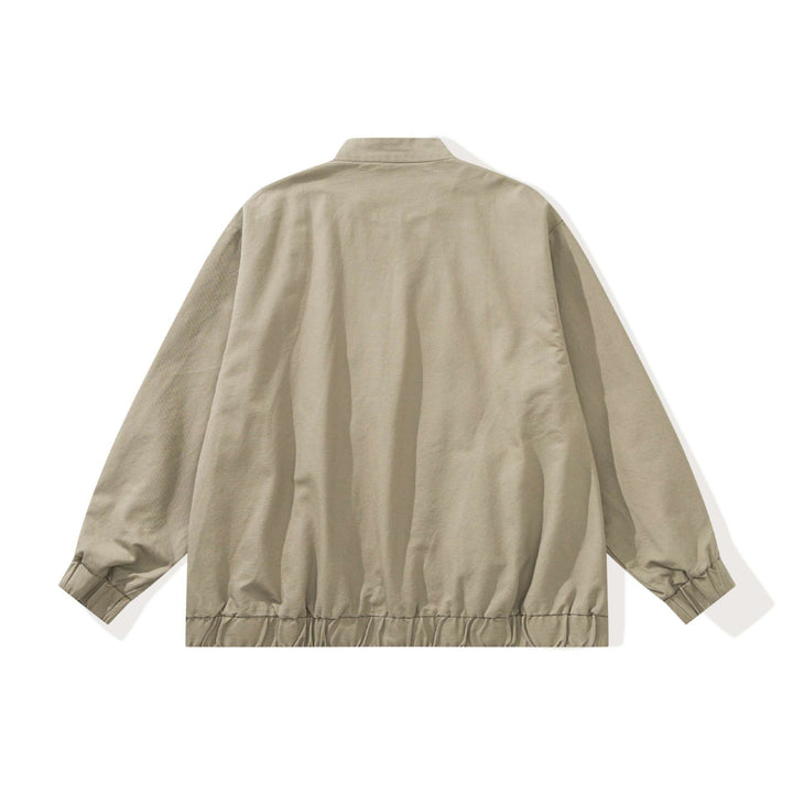 Unisex Stylishly Cut Canvas Zip Jacket with Stand-Up Collar, Drawstring Hem and Utility Pockets Mune Fashion